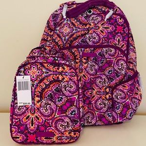 Vera Bradley Iconic Backpack and Lunch Bunch Bag